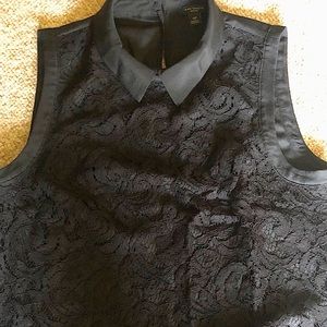 Black Lace & Collared Blouse